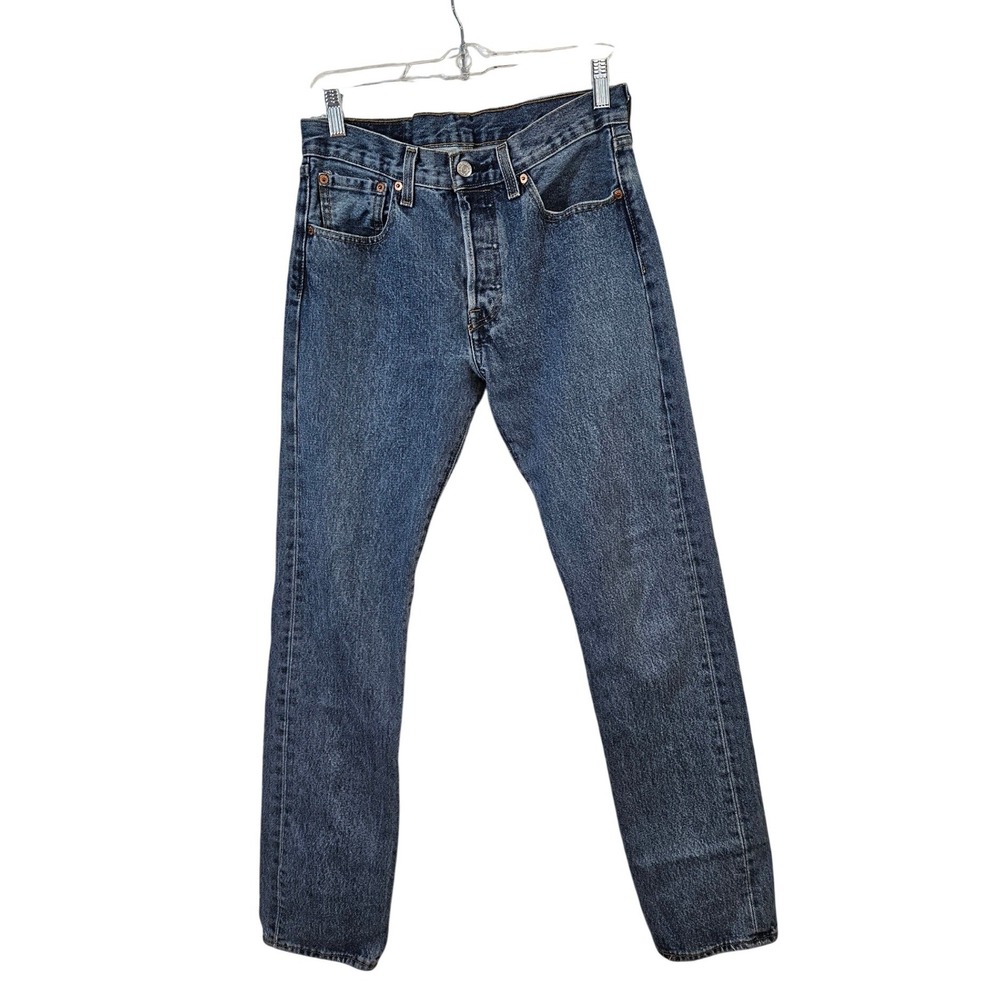 Levis 501 Original Fit Mens Medium Wash Blue Straight Leg Jeans 28x32 Button Fly